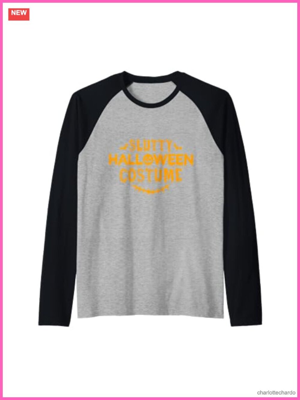 Funny Slutty Halloween Costume Raglan Baseball Tee
